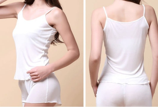 冷えとりキャミソール(アジャスター無) つるつるシルク天竺100% (55丈) レディース <メール便可>