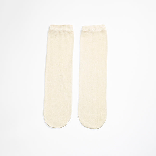 冷えとり靴下【単品】シルク100% 先丸タイプ(かかと無) カラー(生成) レディース <メール便可>
