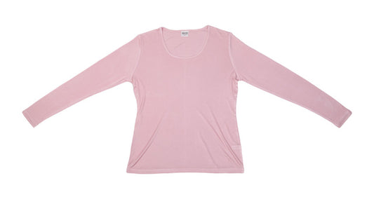 冷えとりインナー カットソー(長袖) つるつるシルク天竺100% M/Lサイズ レディース <メール便可>